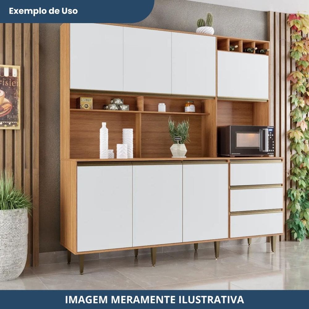 Armário de Cozinha 8 Portas 3 Gavetas Nicho Versatti | Casas Bahia
