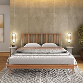 Cama Queen em Madeira Maciça Nordik Caramel
