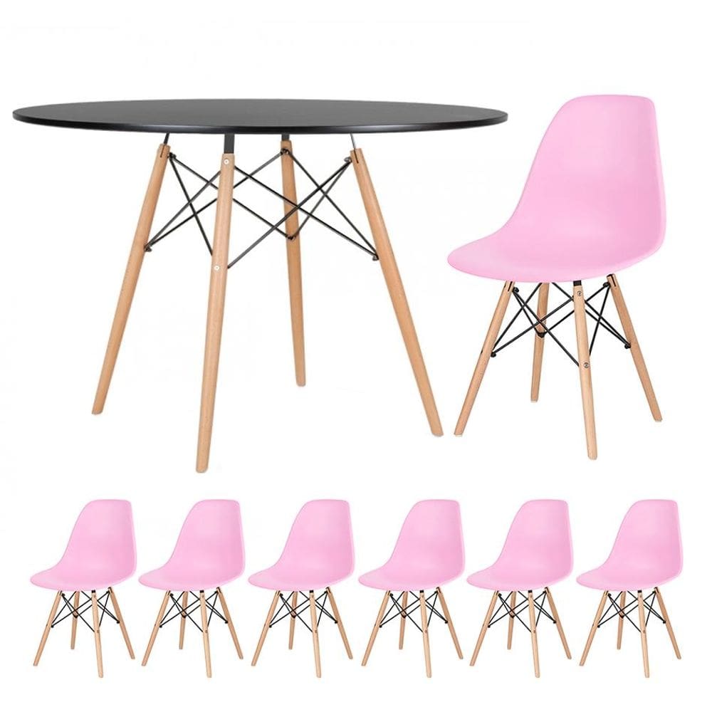 KIT - Mesa Eames 120 cm + 6 cadeiras Eames DSW