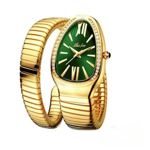 Relógio KLSKLYL Dress Shape Snake Shape Bracelete Feminino Impermeável