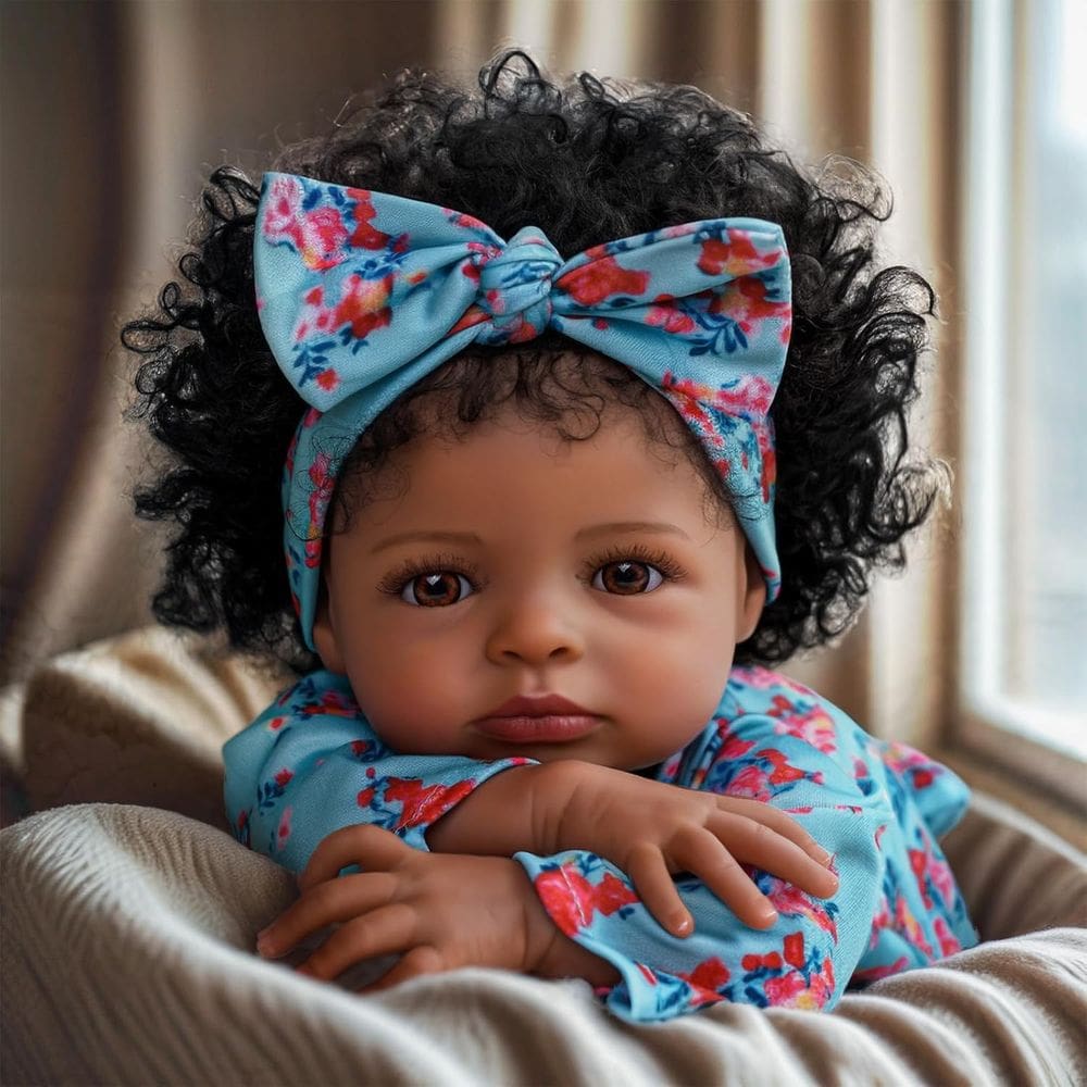 Baby Doll BABESIDE Lifelike Reborn Black Girl 45 cm com roupas