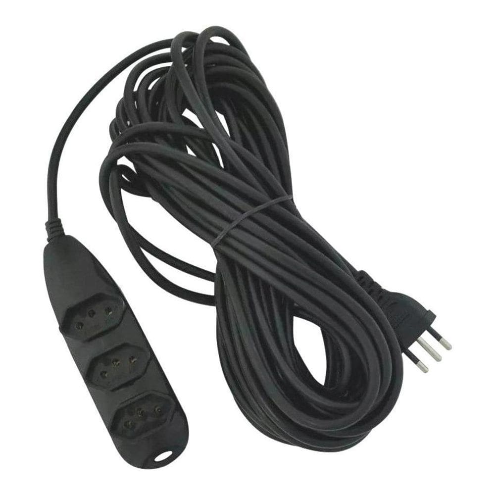 Cabo Extensor 10m 3 Tomadas Tripolar 110/250V 1270/2500W