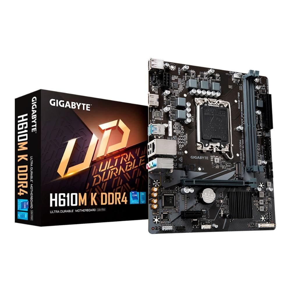Placa Mãe Gigabyte H610M-K DDR4 (LGA 1700 - DDR4 3200) - Chipset H610 - USB 3.2 - PCIe 4.0 - M.2