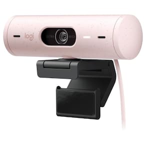 Web Câmera Logitech Brio 500 - Video Chamada e Gravações FHD - Microfone Duplo - Rosa - 960-001418