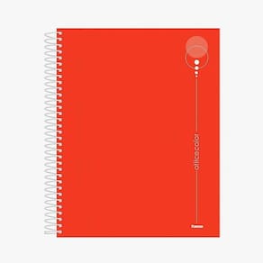 Caderno Universitario 10 Materias Office Color Vermelho