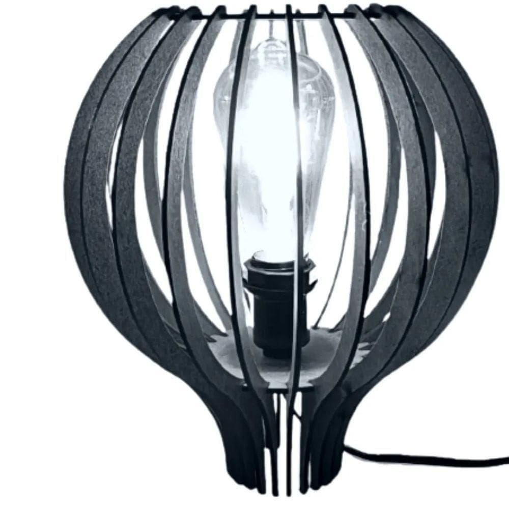 Abajur Argos De Mesa Preta