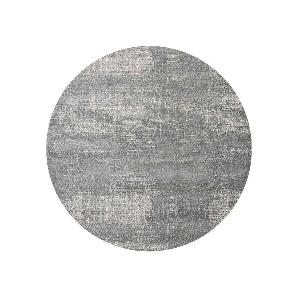 Tapete Sala Egípcio Himalaia 04 Cinza 2,50m Redondo Edantex