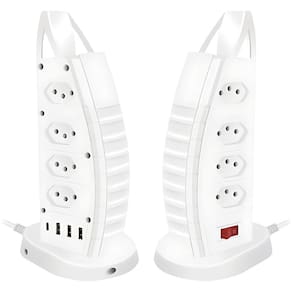 Filtro De Linha 8 Tomadas+USB 10A 2M Branco - Flex