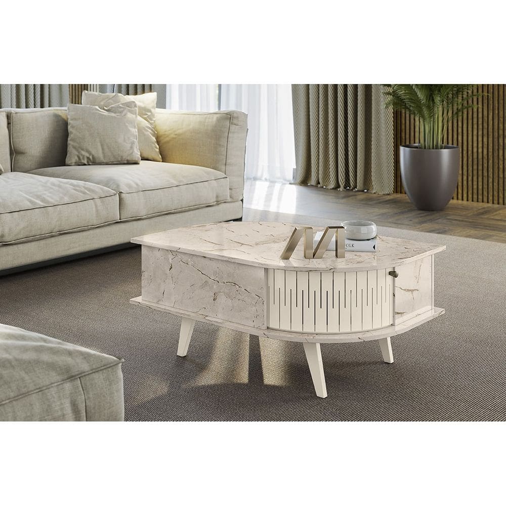 Mesa de Centro para Sala Indianápolis Madetec - Naturale/Off White