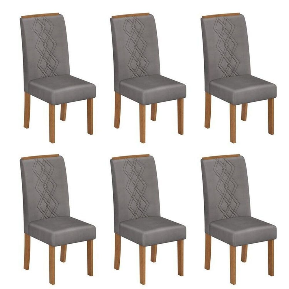 Kit 6 Cadeiras para Sala de Jantar Ayla Freijó/ Lunar