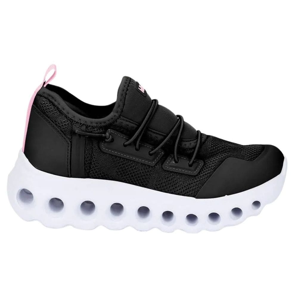 Tênis Bibi Roller Sport Infantil Preto/Rosa confortável dia a dia