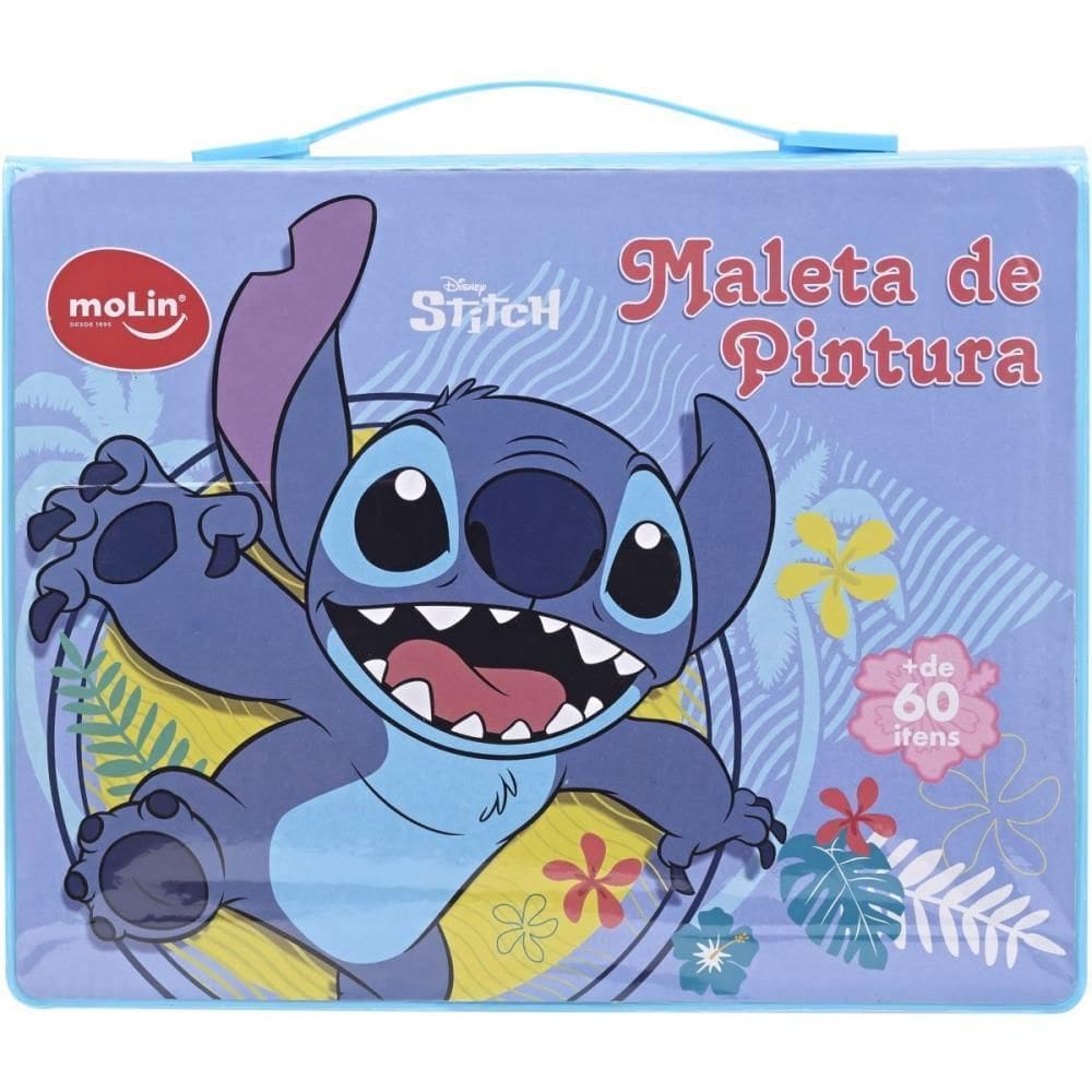 Maleta Para Pintura Stitch Plástica 64 Itens - Molin