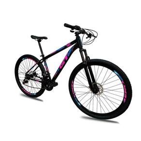 Bicicleta Aro 29 Alumínio Alavanca 21 Marchas Gt Sport Quadro: 19 Azul E Rosa