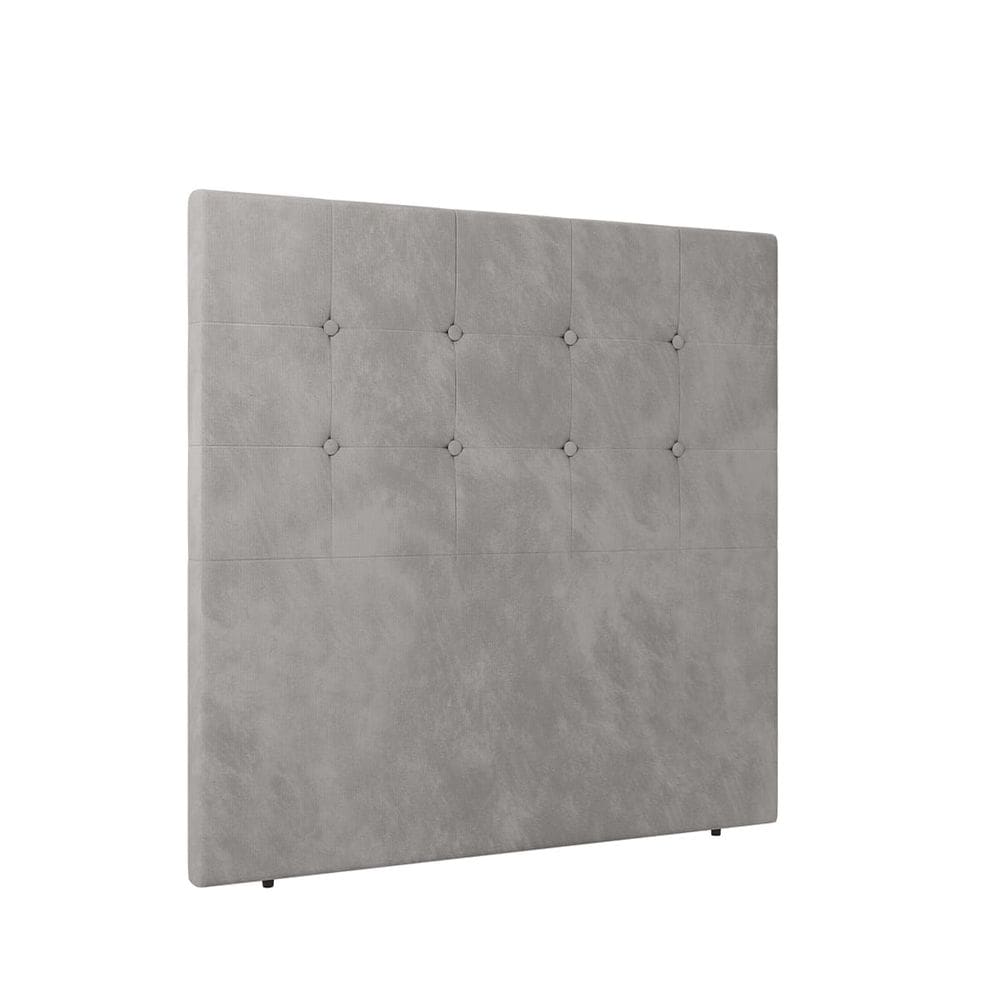 Cabeceira Cama de Solteiro Estofada 90 x 128 Infinity Veludo Prata - ÉdeCasaMóveis