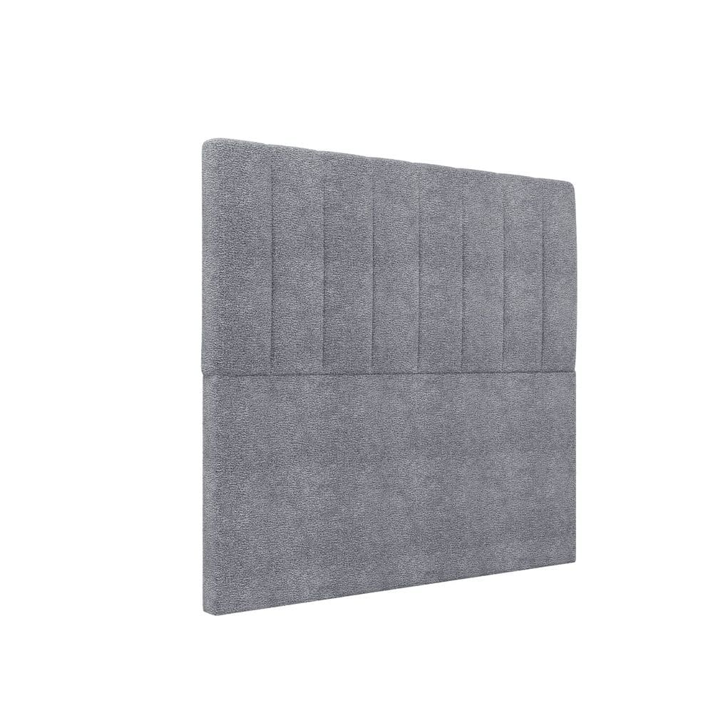 Cabeceira Cama de Solteiro Estofada 90 x 128 Veneza Boucle Cinza - ÉdeCasaMóveis