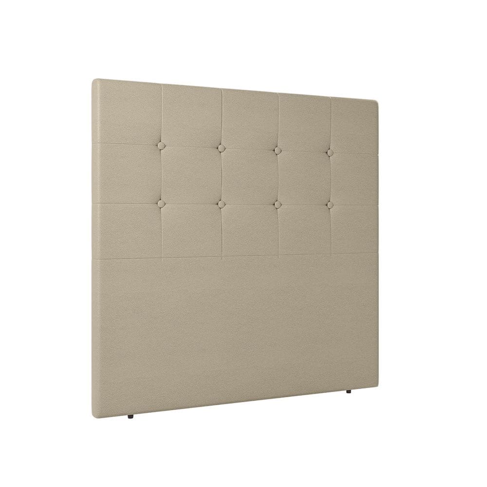 Cabeceira Cama de Solteiro Estofada 140 x 128 Infinity Corino Bege - ÉdeCasaMóveis