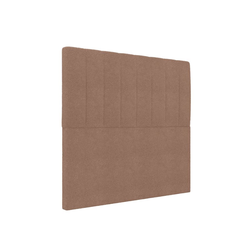 Cabeceira Cama de Solteiro Estofada 90 x 128 Veneza Boucle Capuccino - ÉdeCasaMóveis