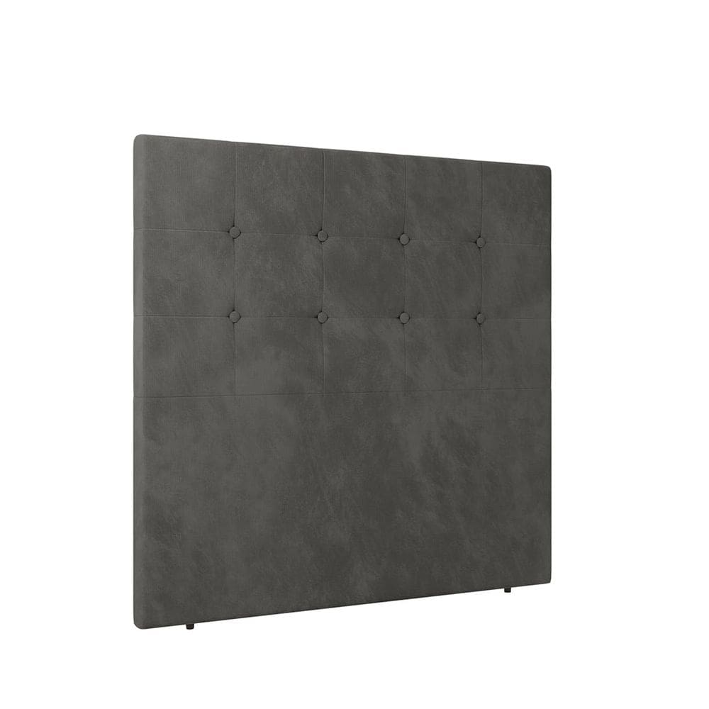 Cabeceira Cama de Solteiro Estofada 90 x 128 Infinity Veludo Cinza - ÉdeCasaMóveis