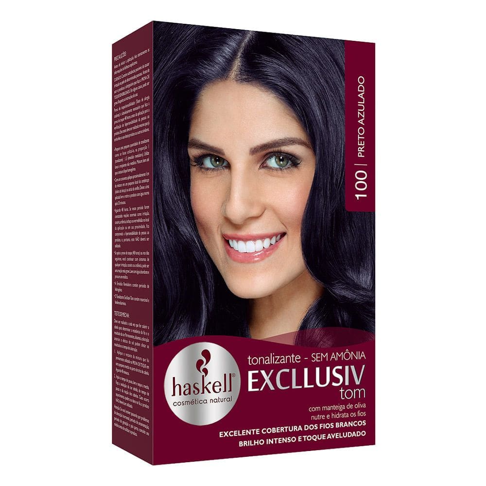 Tonalizante Haskell Excllusiv Tom 100 Preto Azulado