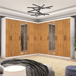 Closet Casal Duplo Rubi Premium 16 Portas Plus 8 Gavetas Carioca Móveis