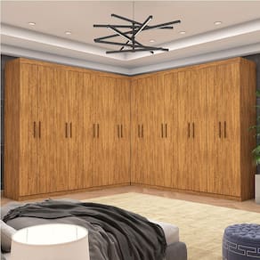 Closet Casal Duplo Rubi Premium 16 Portas 8 Gavetas Carioca Móveis