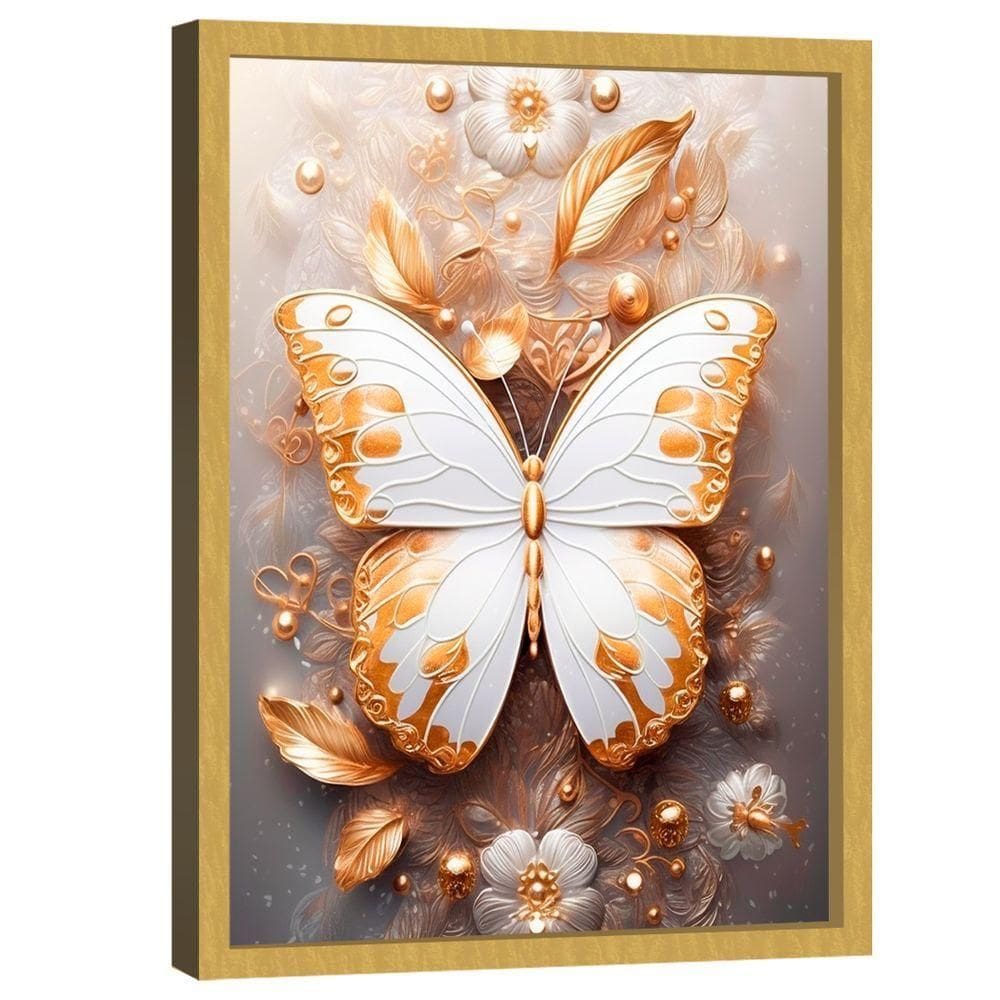 Quadro Decorativo Borboleta E Enfeites