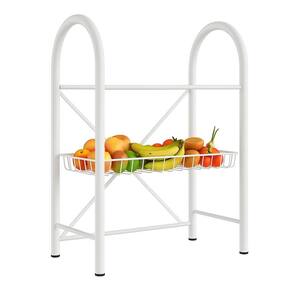 Fruteira 2 Prateleiras S- Granito 1 Cesto Aço Carbono Isla Branco