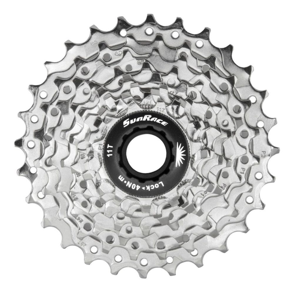 Cassete Sunrace Cs M96 9V 11-28 Prata Bicicleta Velocidade