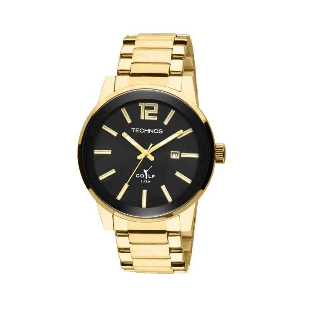 Relógio Dourado Masculino Technos Golf 2115TTS/4P