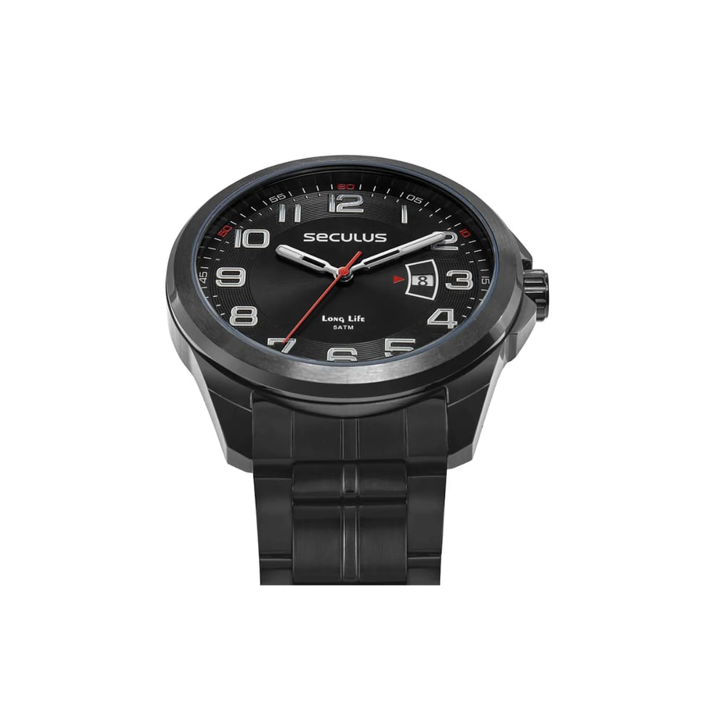 Relógio Seculus Long Life Preto Masculino 77263GPSVPA2