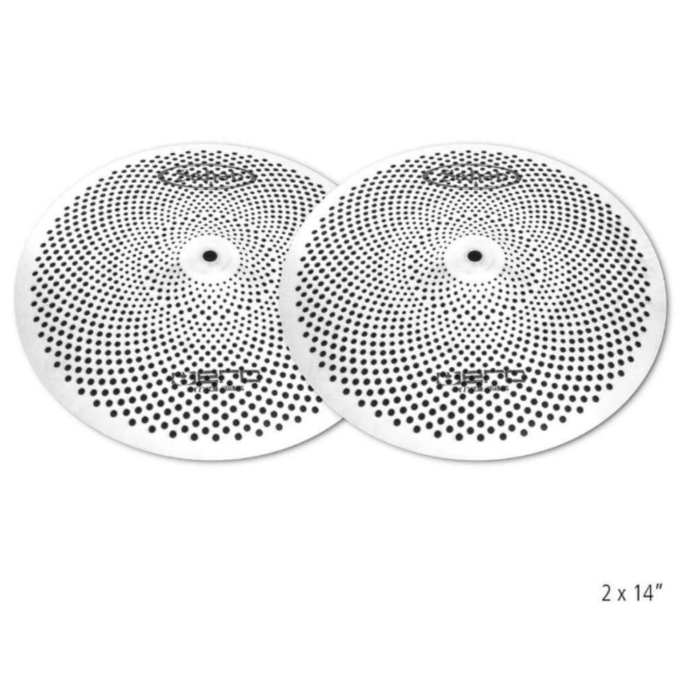 Par Chimbal Prato 14 Silent Aço Escovado Hero Mute Turbo