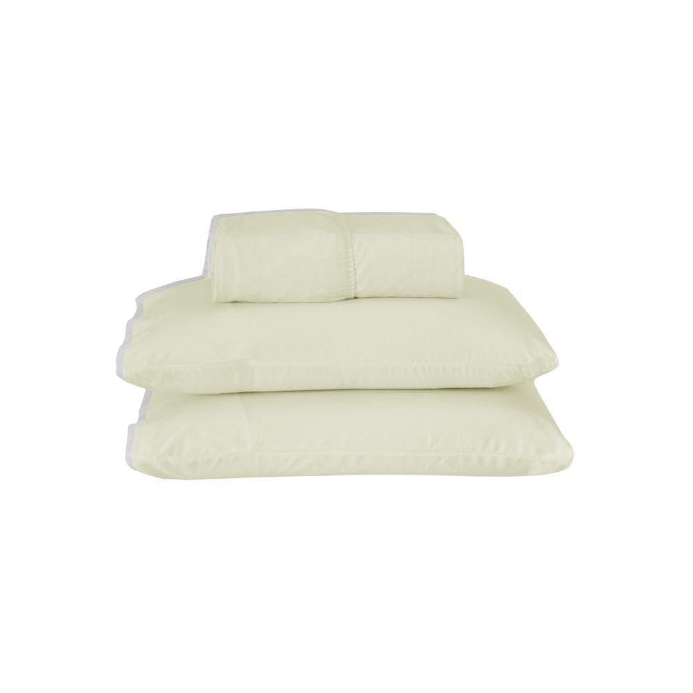 Jogo De Lençol Dia A Dia Liso 3 Peças Casal 80% Algodão - 20% Poliéster Percal 140 Fios Cor:palha