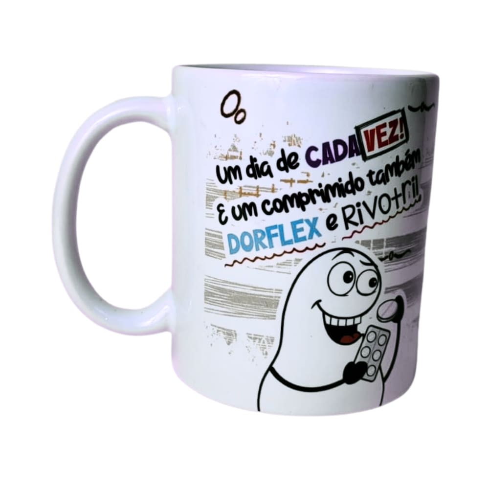 Caneca Café Porcelana Um dia de cada vez | Artesanal