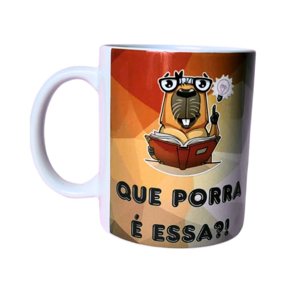 Caneca Café Porcelana Desbocada Capivara | Artesanal
