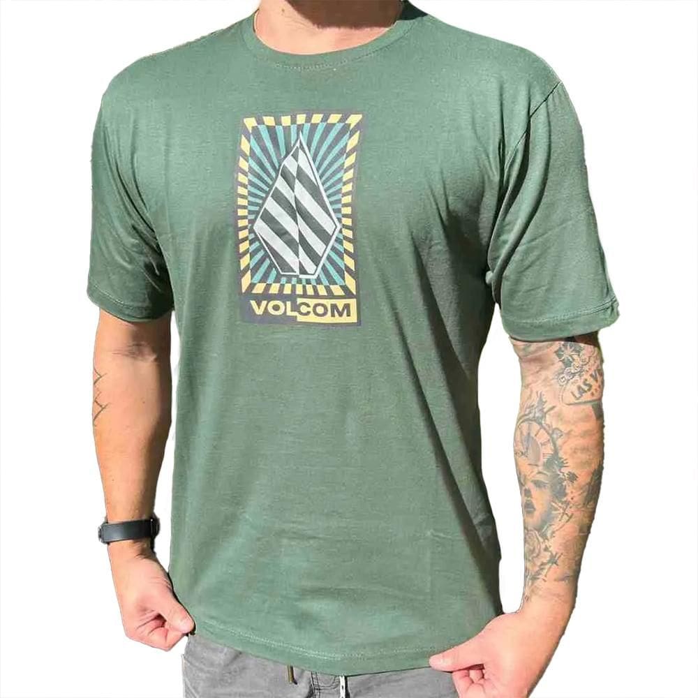 Camiseta Volcom Warble WT25 Masculina Verde Escuro