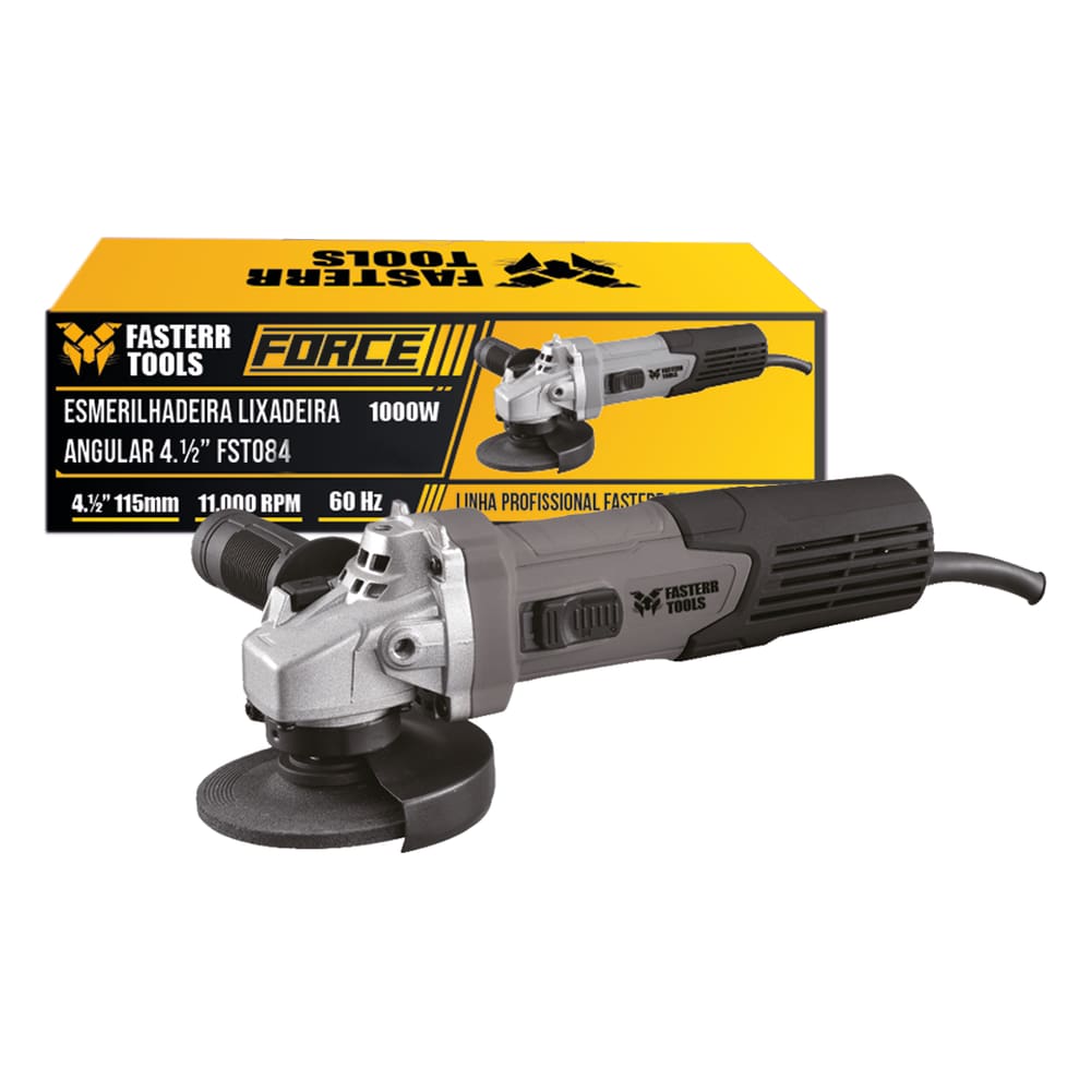 Esmerilhadeira Angular 4.1/2” 1000W 60 Hz Fasterr Force - FST083