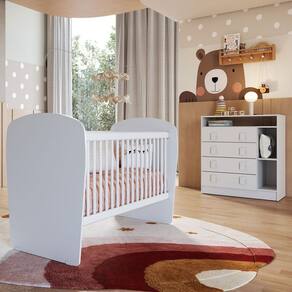 Quarto de Bebê Completo Corujinha4 Gavetas Branco-percasa