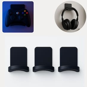 Kit 3 Suporte De Parede Controle E Headset E Ideal - Preto