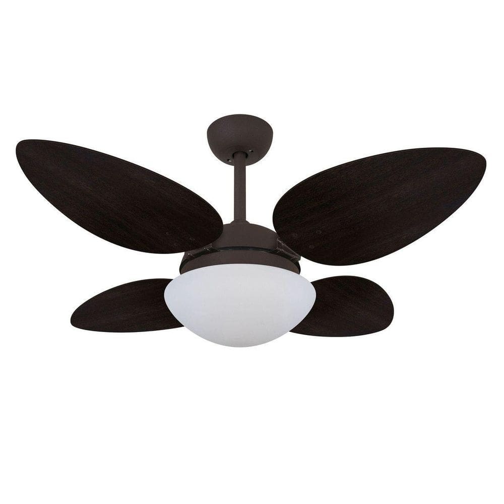 Ventilador De Teto Pétalo Marrom 4 Pás Laqueadas Tabaco 110V