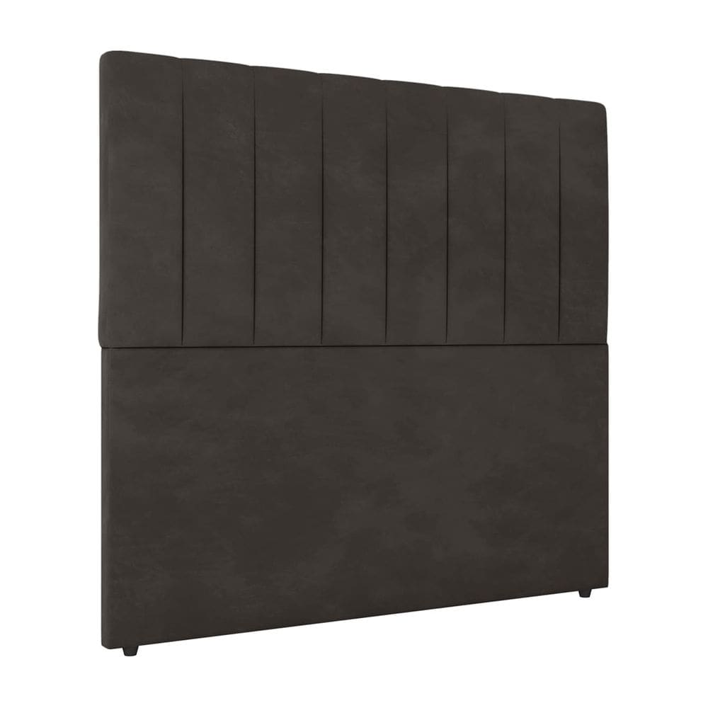 Cabeceira Cama de Solteiro Estofada 90 x 128 Veneza Veludo Marrom - ÉdeCasaMóveis