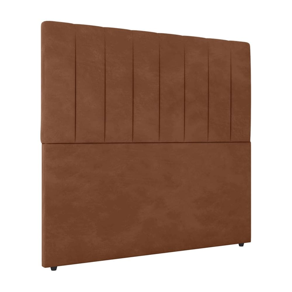 Cabeceira Cama de Solteiro Estofada 90 x 128 Veneza Veludo Laranja - ÉdeCasaMóveis
