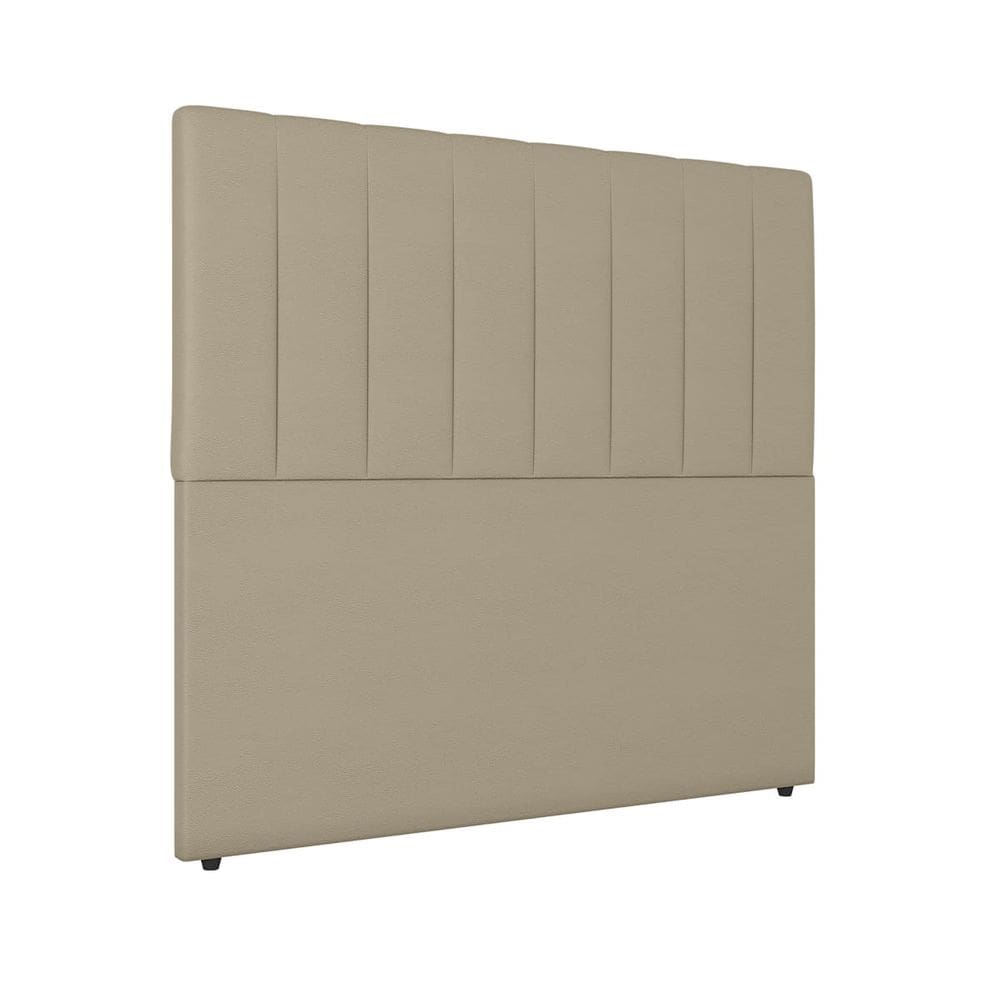 Cabeceira Cama de Solteiro Estofada 90 x 128 Veneza Corino Bege - ÉdeCasaMóveis
