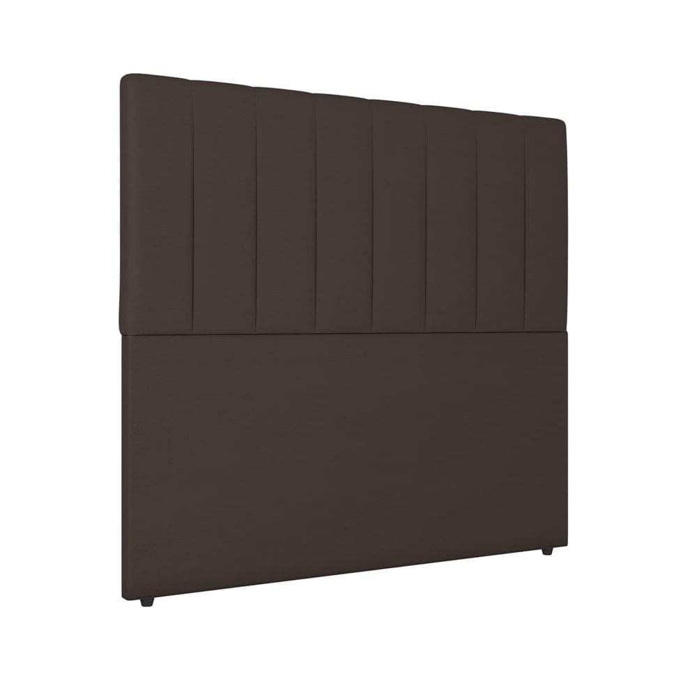 Cabeceira Cama de Solteiro Estofada 90 x 128 Veneza Corino Marrom - ÉdeCasaMóveis