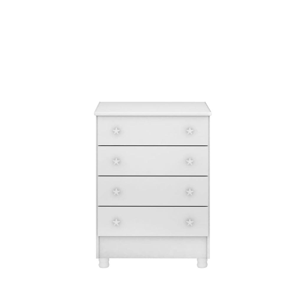 Cômoda 4 Gavetas 79 x 64 Encanto Feliz -Branco Branco - ÉdeCasaMóveis