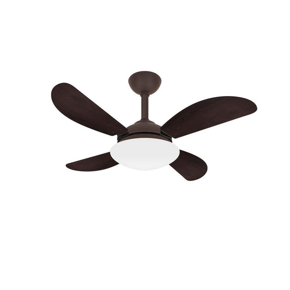 Ventilador Teto Marrom Fly 4 Pás Mdf Turbo Sala Ventax 110V