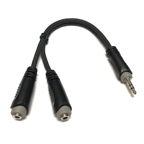 Cabo Splitter P2 Macho Para 2X P2 Fêmea De 3.5Mm 50Cm