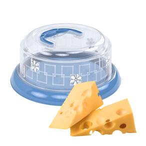 Porta Queijo Queijeira De Plástico Redonda Plasutil Azul