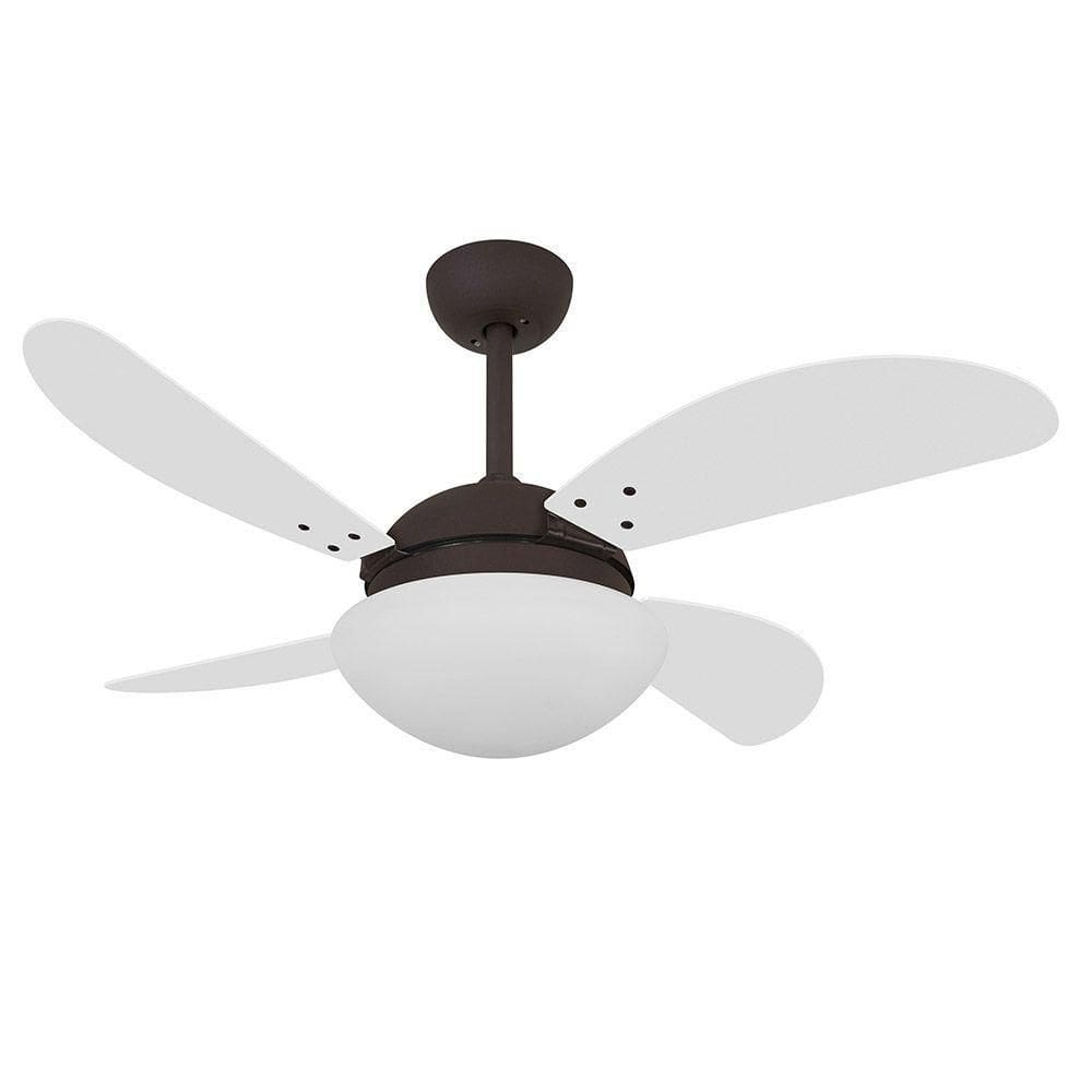Ventilador Teto Volare Marrom Vd42 4 Pás Branco 220V