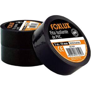 Fita Isolante de PVC Antichamas 5M x 19mm Preta 10 Unidades Foxlux
