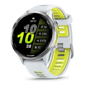 Gps Garmin Forerunner 970 Marfim Com Pulseira Amarela Marfim